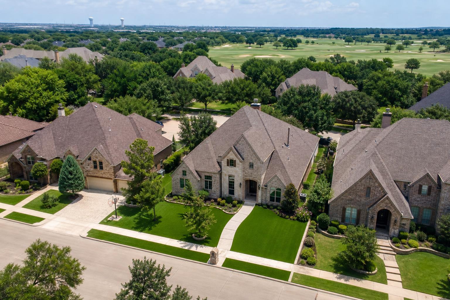 Stonebridge Ranch Celina TX home with manicured artificial turf front lawn